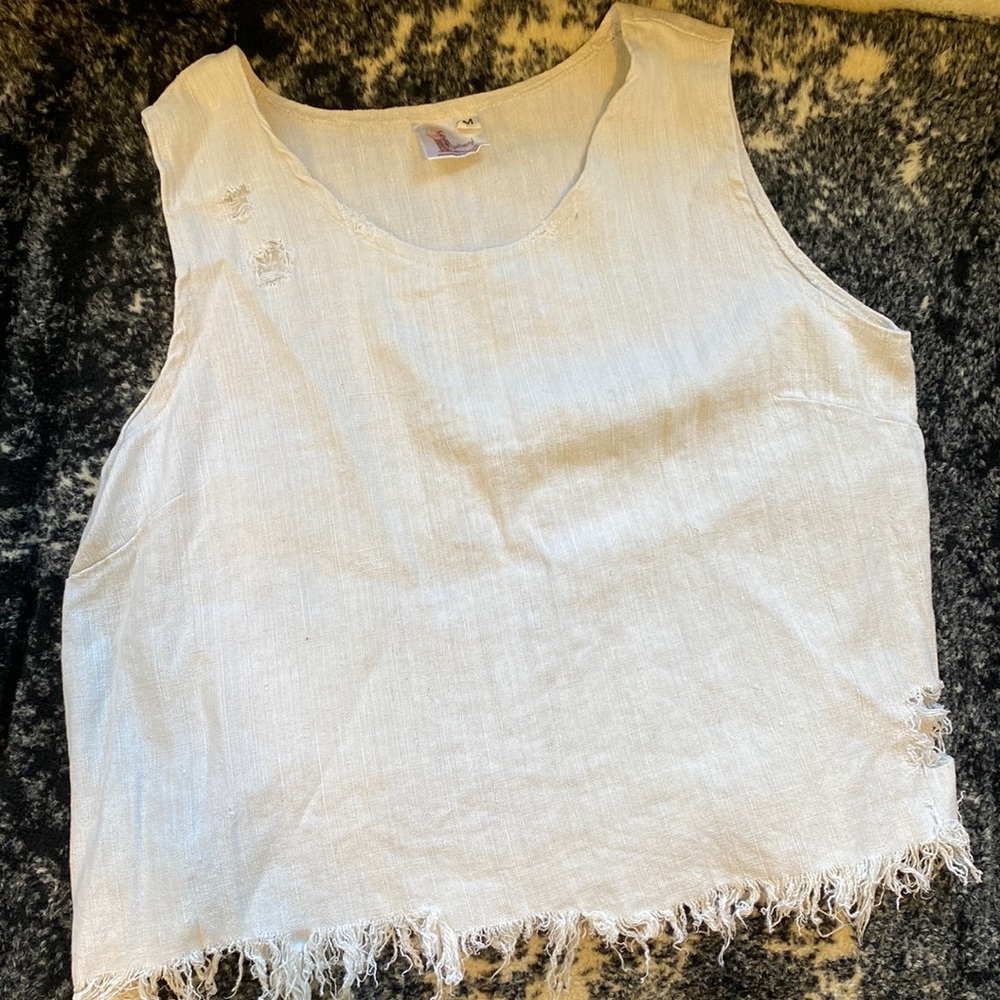 Distressed Linen Top